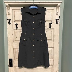 Calvin Klein Grey Sleeveless Snap-Front Dress Size 8